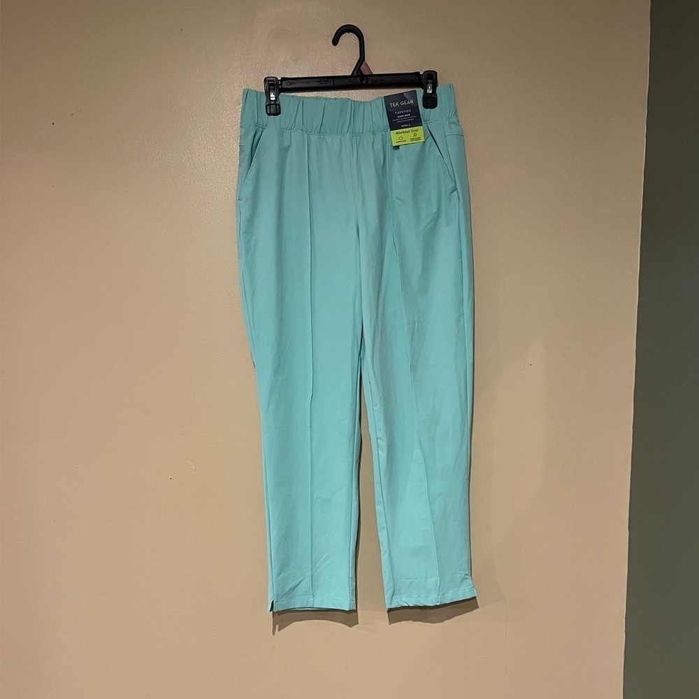 Tek Gear Women's Size Small Shy Green High Rise Tapered Leg Athletic Pants NWT